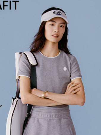 Heather Grey Fitted Tennis Top