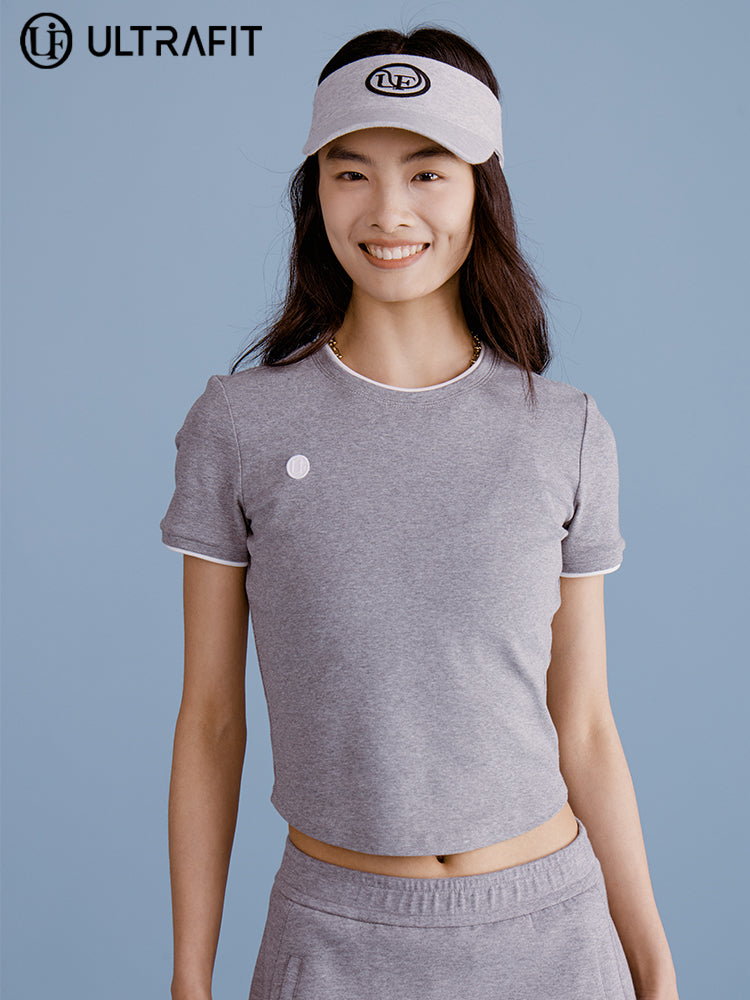Heather Grey Fitted Tennis Top