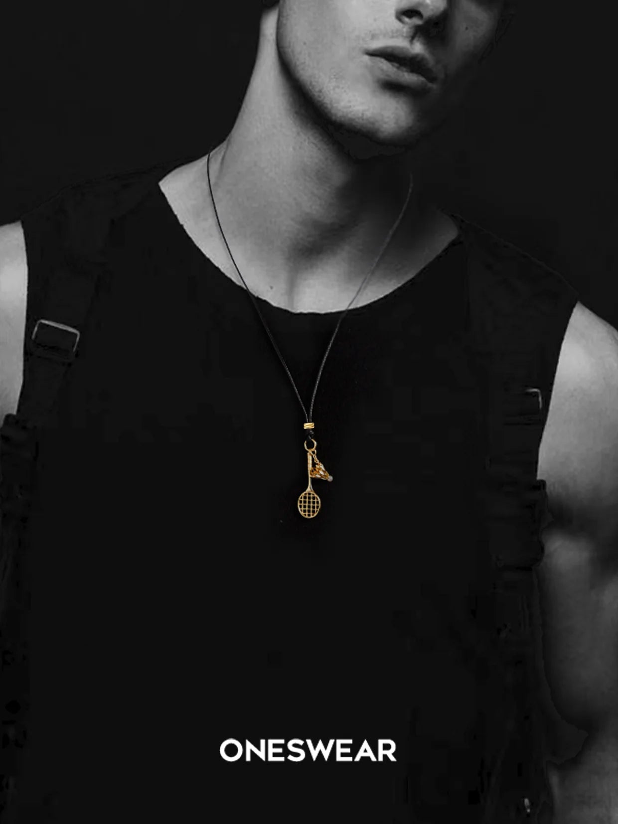 Gold & White Badminton Necklace
