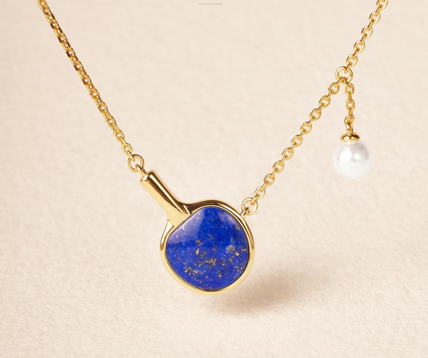Lapis Lazuli Table Tennis Necklace