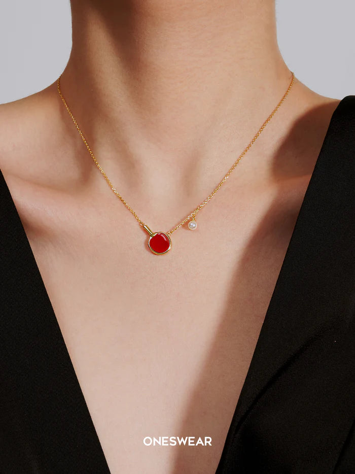 Red Table Tennis Necklace