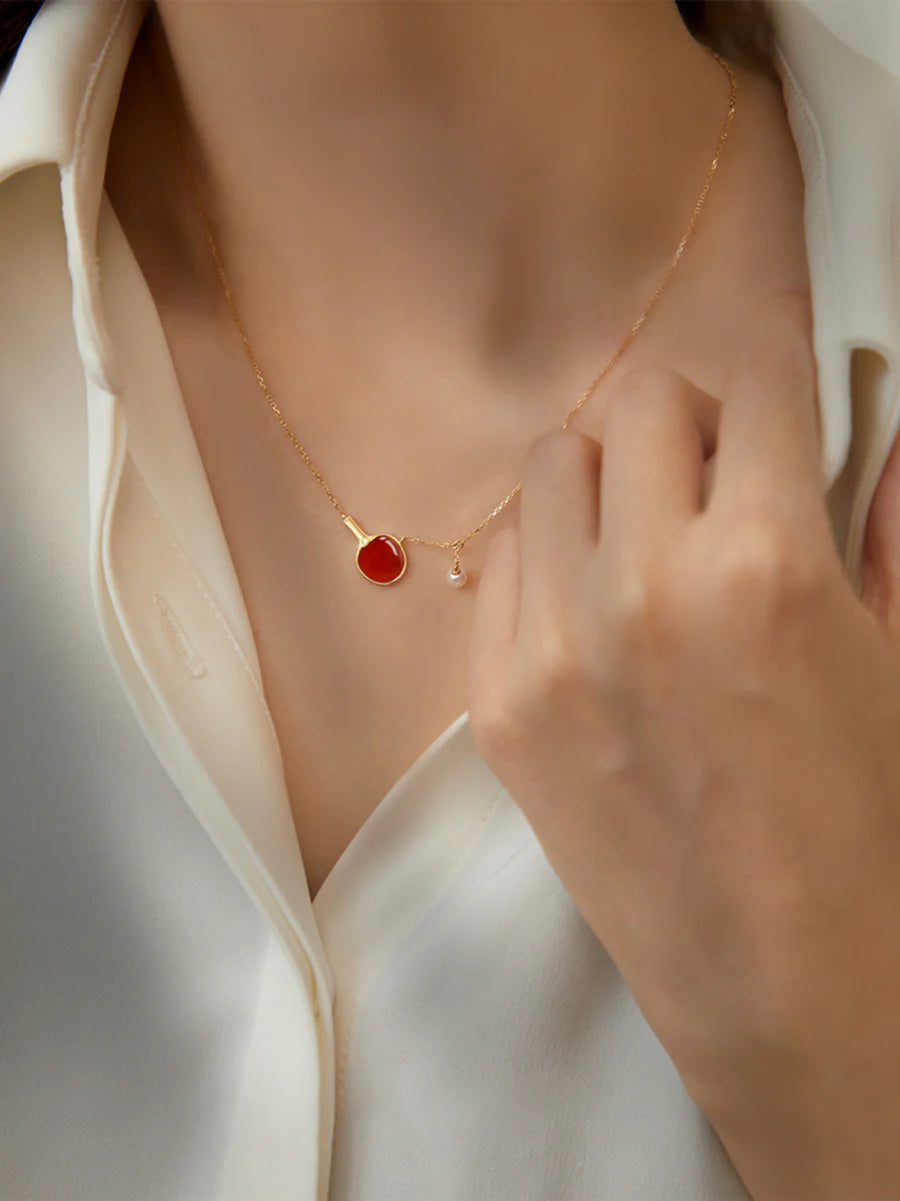 Red Table Tennis Necklace