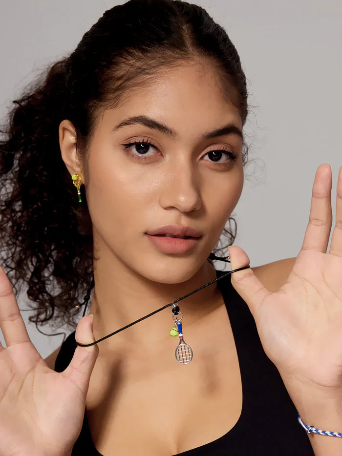 Tennis Racket and Ball Earring Stud (Single)