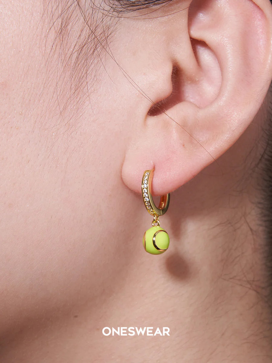 Tennis Ball Earring (single or double)