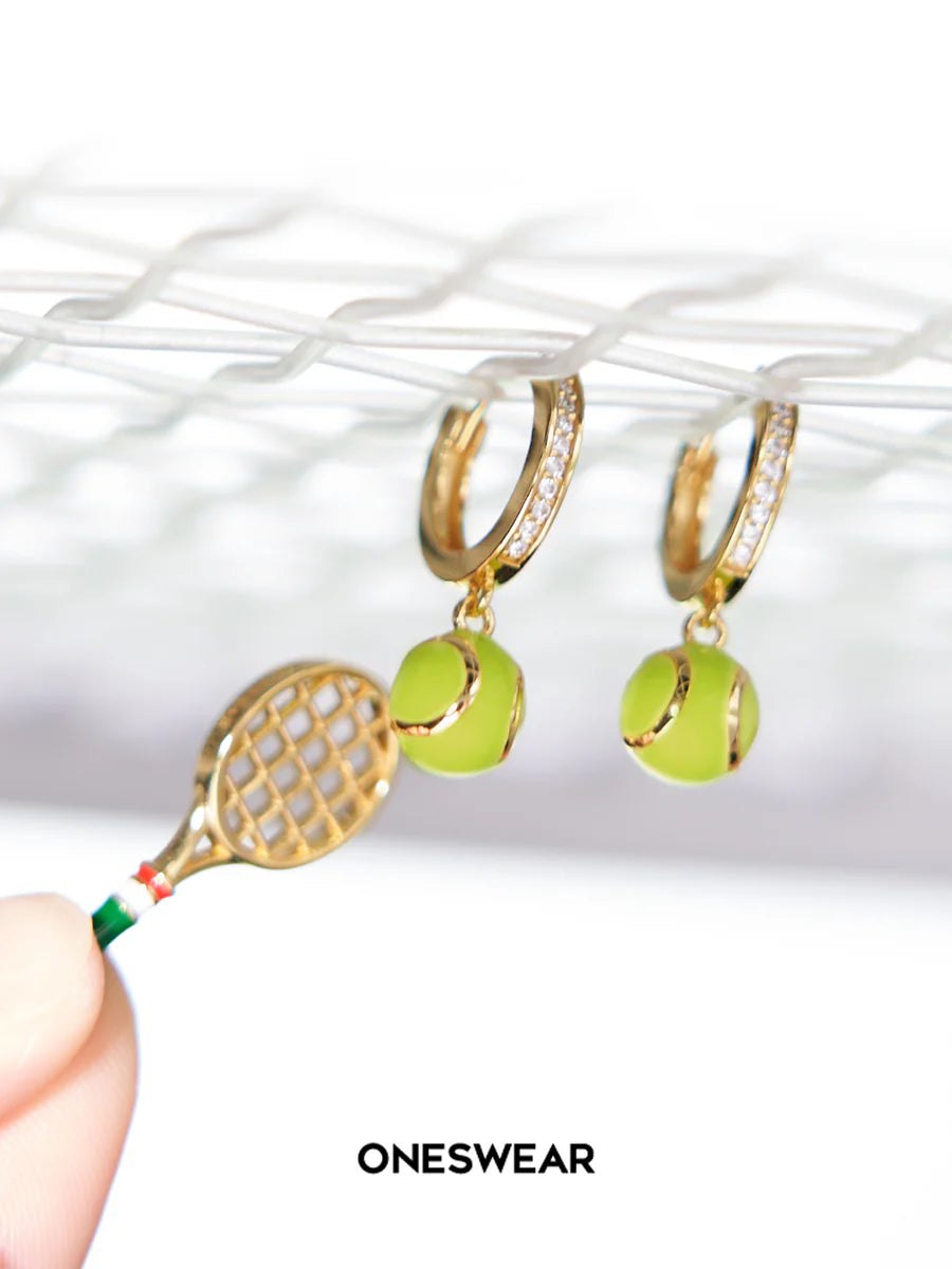 Tennis Ball Earring (single or double)