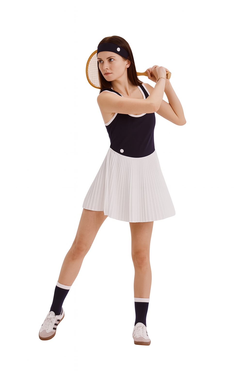 Navy Contrast Tennis Dress