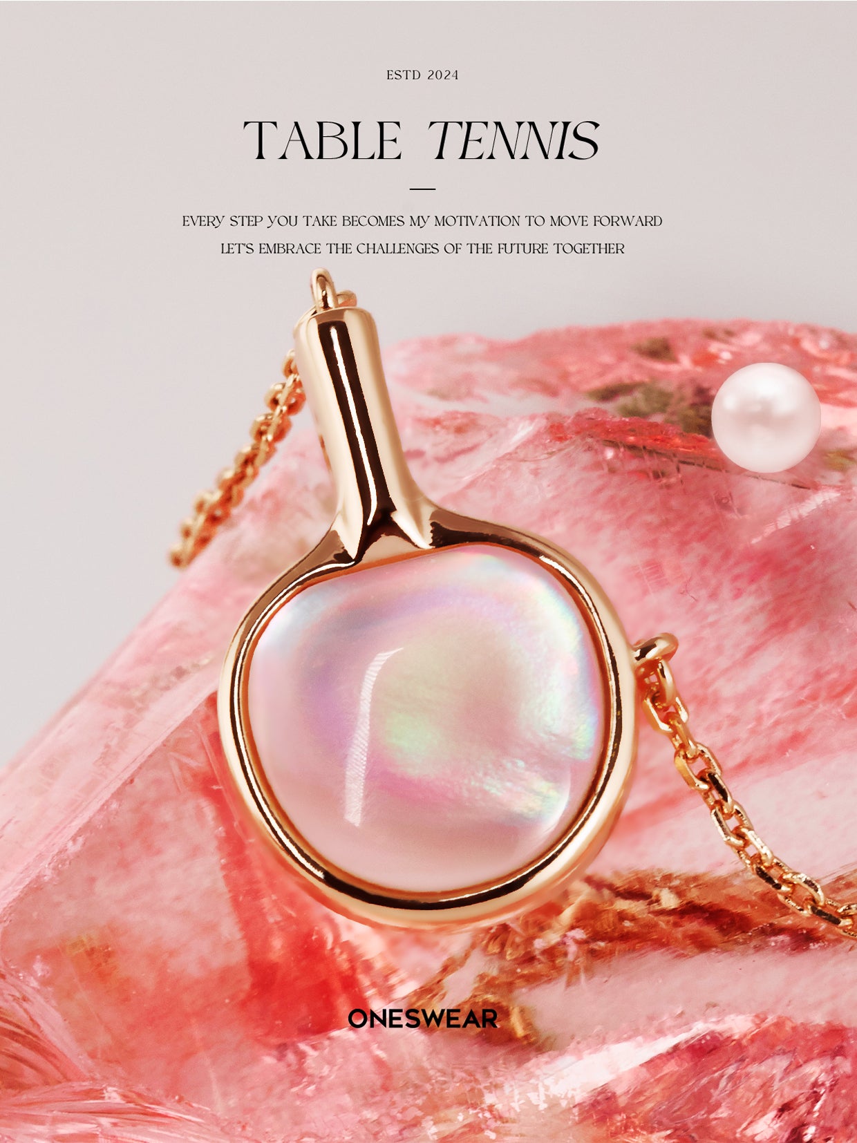 Mother of Pearl Table Tennis Necklace