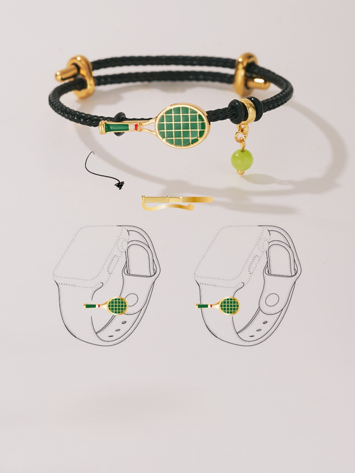 Fun Tennis Racket Bracelet