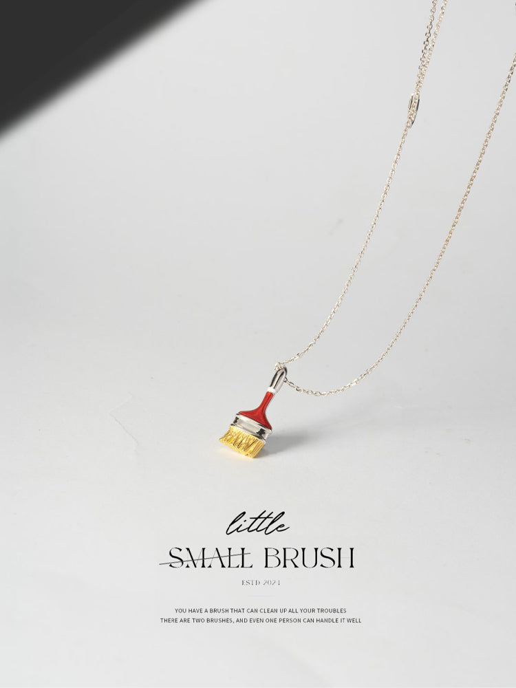 Red Paintbrush Necklace