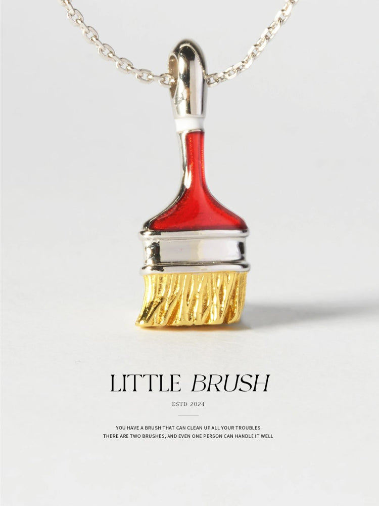 Red Paintbrush Necklace
