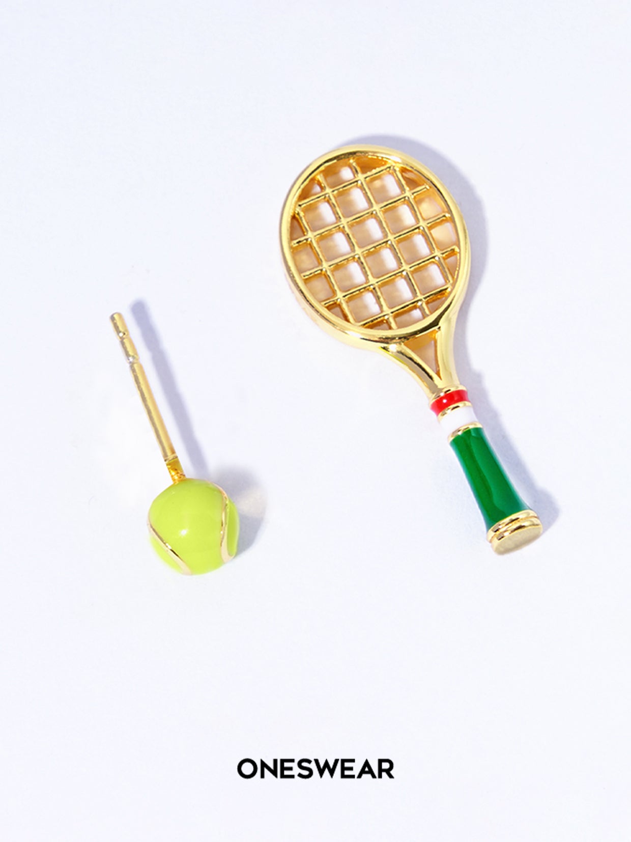Tennis Racket & Ball Earring (2 pieces)