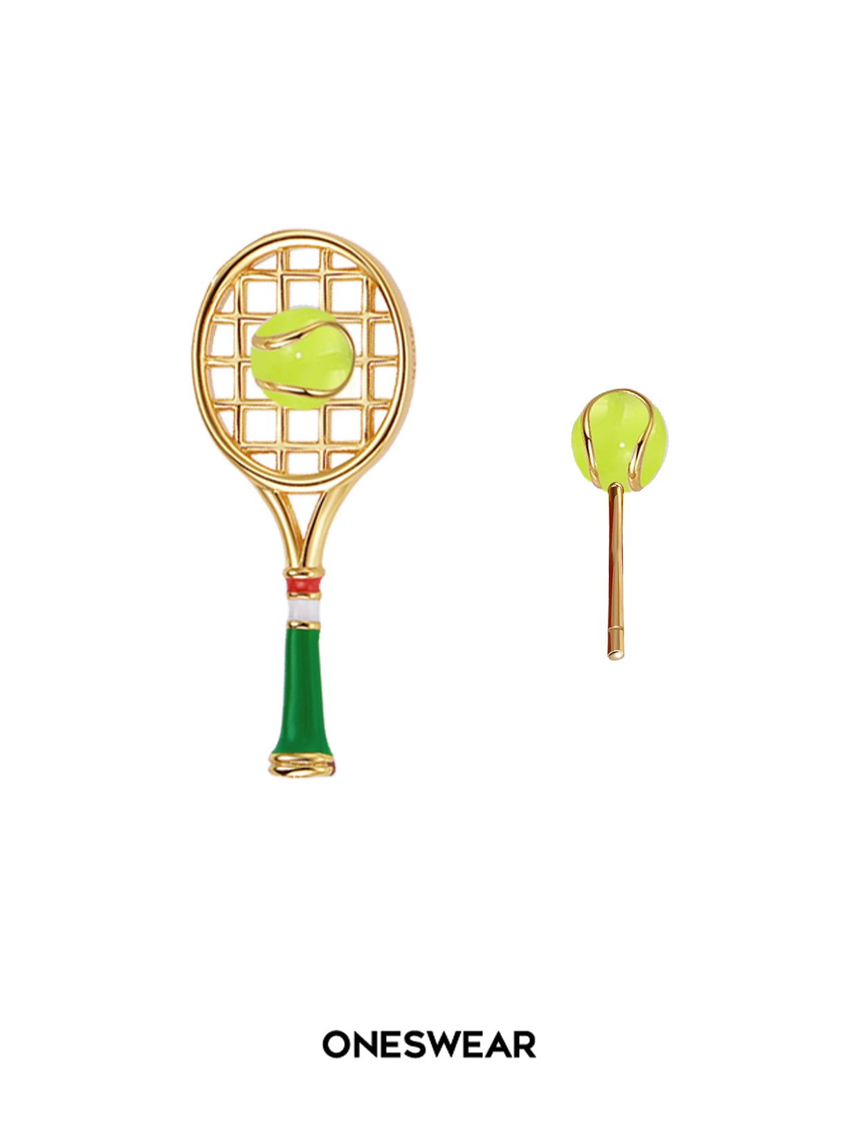 Tennis Racket & Ball Earring (2 pieces)