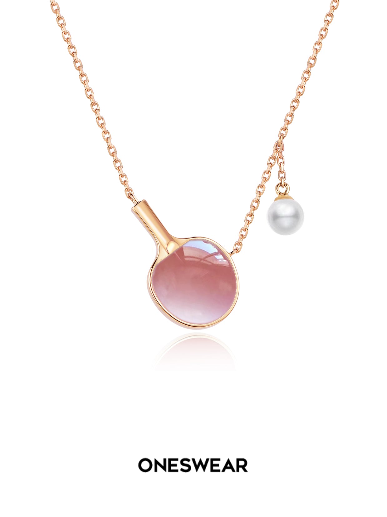 Mother of Pearl Table Tennis Necklace