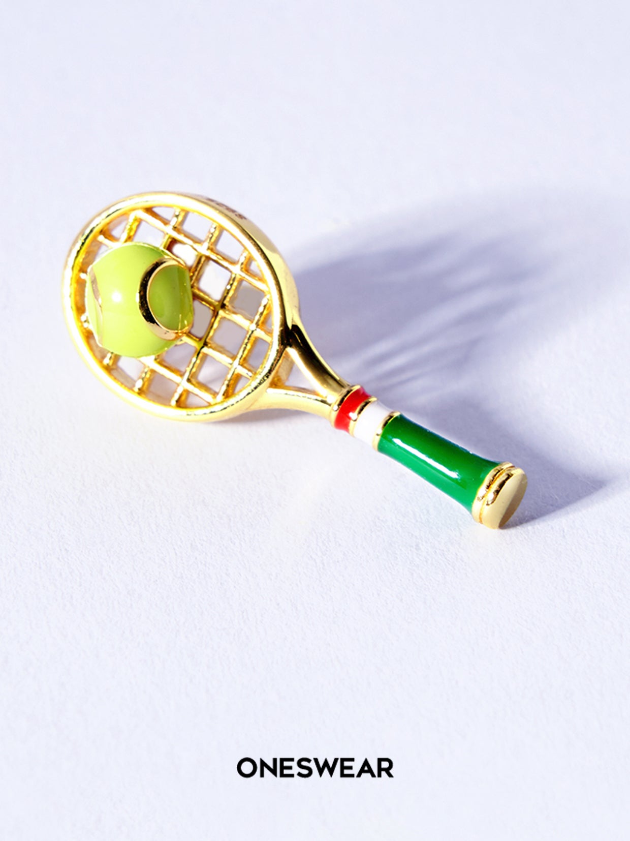 Tennis Racket and Ball Earring Stud (Single)