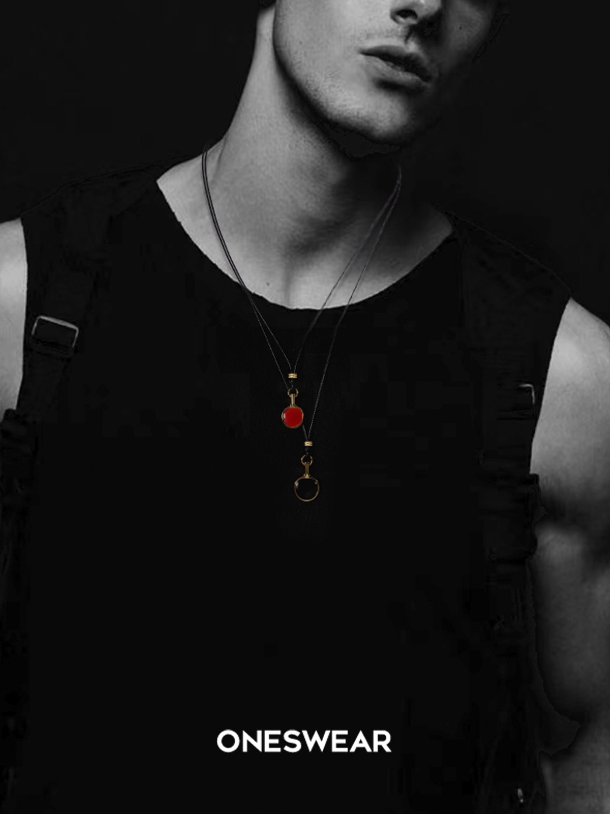 Black & Red Table Tennis Necklace