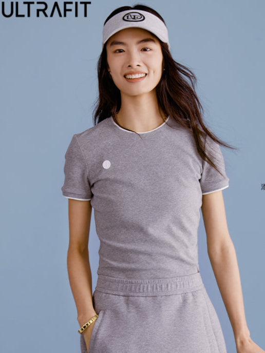 Heather Grey Fitted Tennis Top