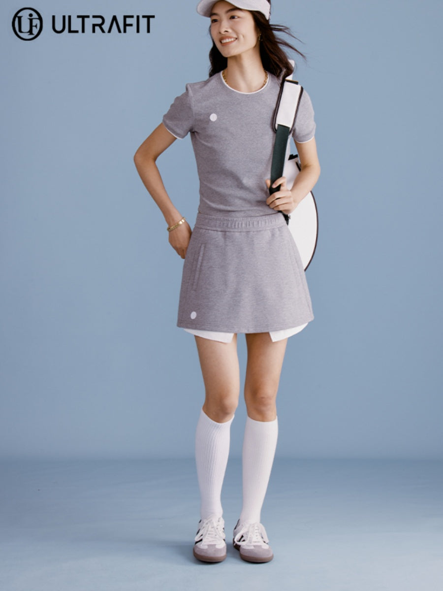 Heather Grey Short Skirt with Inside Short