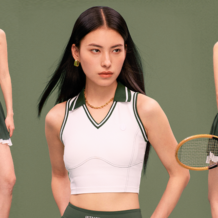 Two-Tone White & Green Performance Tank