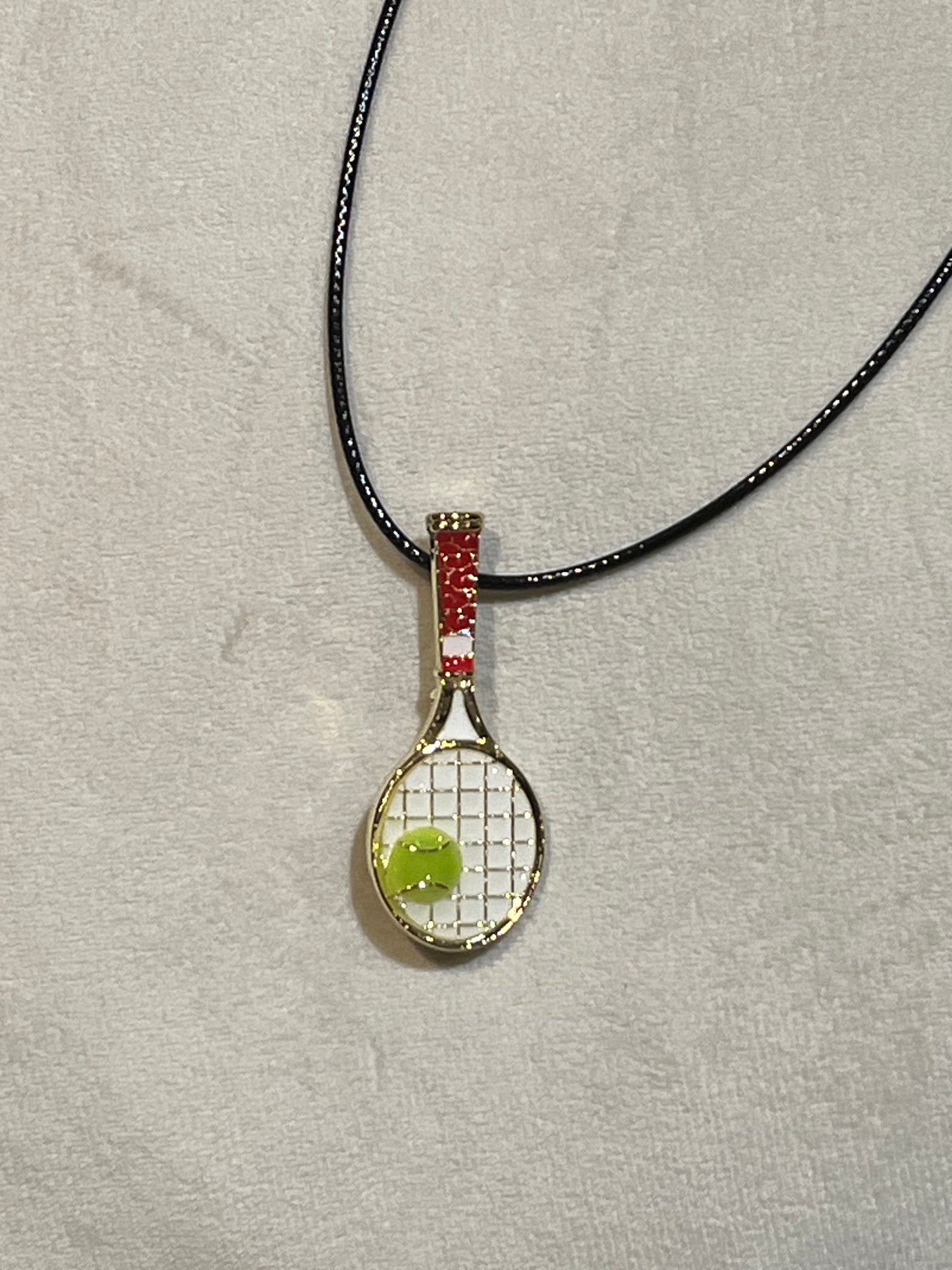 Fun tennis brooch and necklace