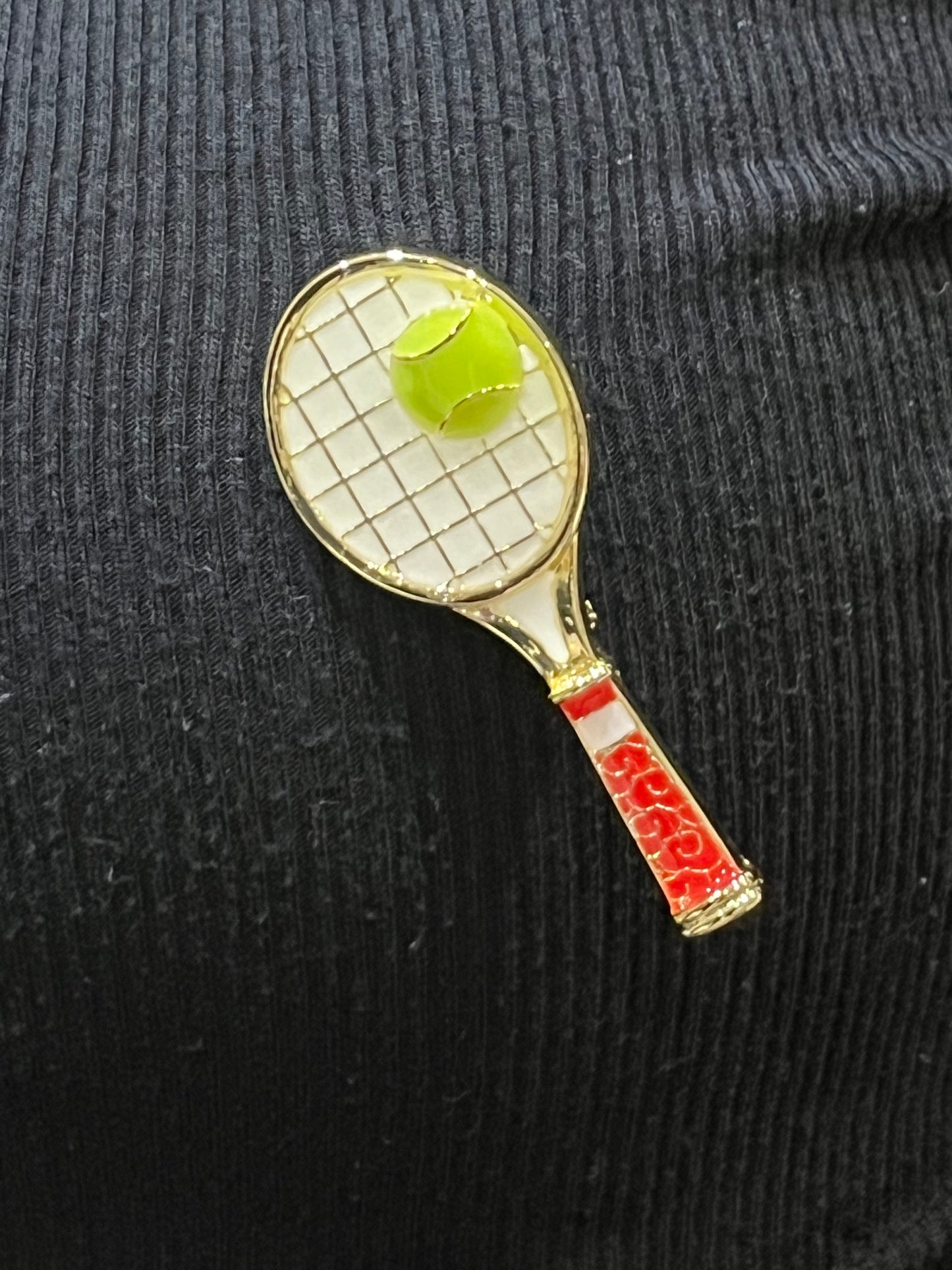 Fun tennis brooch and necklace
