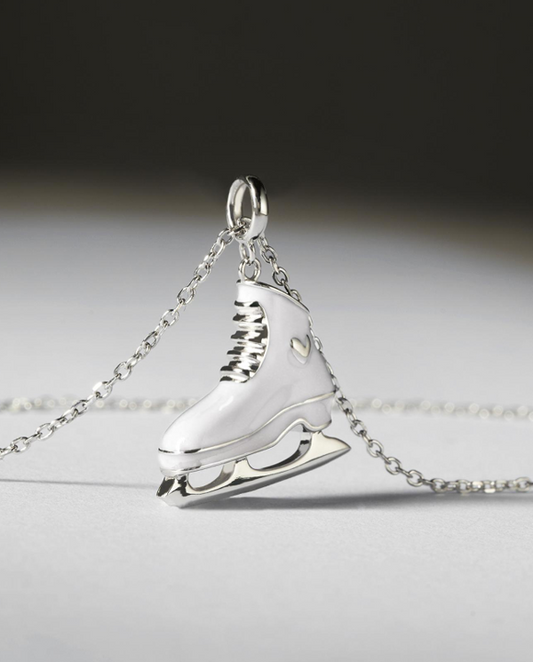White Ice Skate Necklace