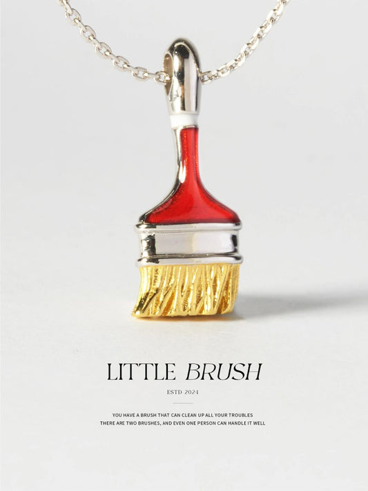 Red Paintbrush Necklace